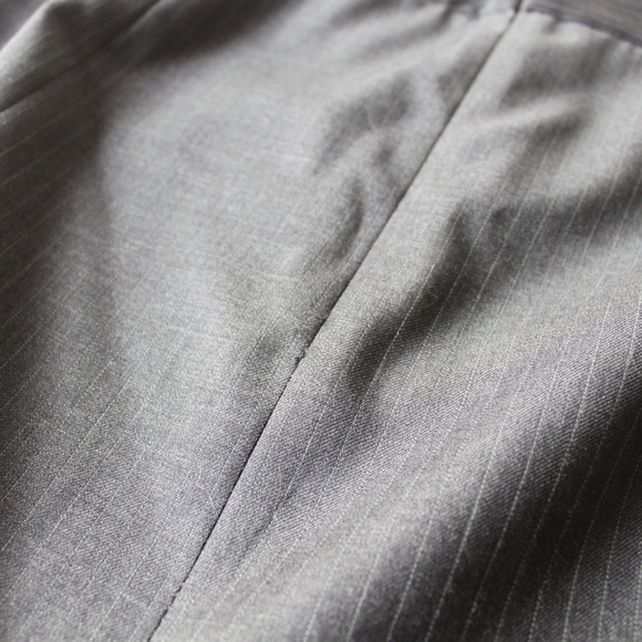 J Crew Gray  Pinstripe Pencil Skirt - Picture 4 of 5